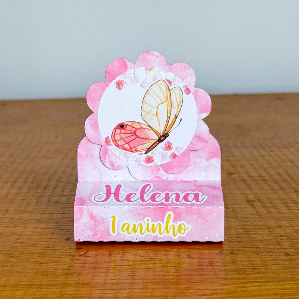 Porta Bis duplo borboletas rosa Pegue Monte /Aniversário/Mesversário Caixinhas Personalizadas Lembrancinhas