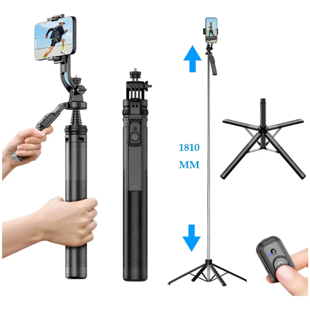 H'maston ZP-17 Bastão Tripé Pau De Selfie Para Celular Com Controle 181 Cm