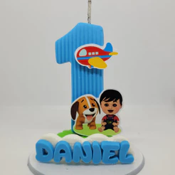 VELA PERSONALIZADA TEMA BENTO E TOTÓ VELA DE BISCUIT PARA FESTA DE ANIVERSARIO