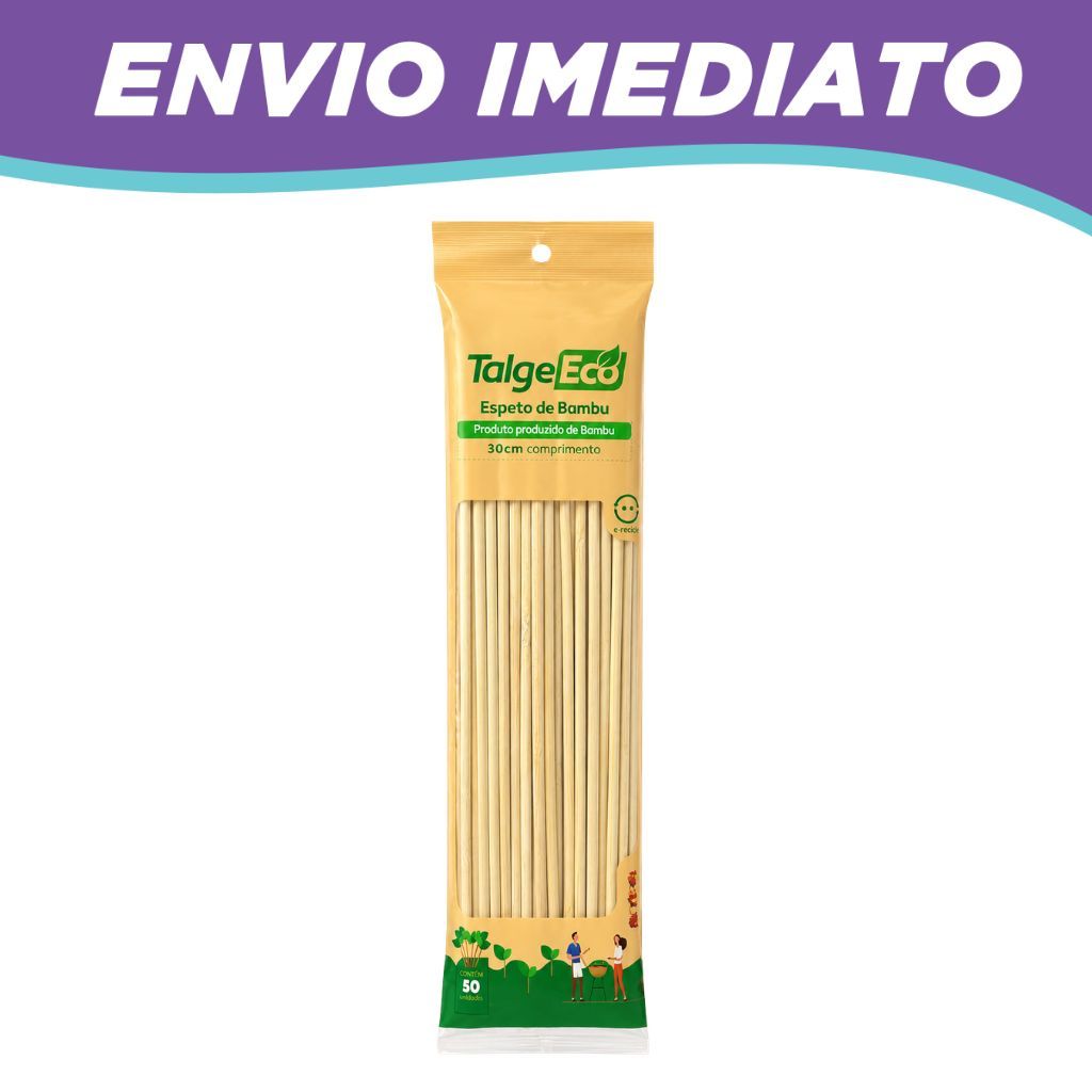 Espetos De Bambu Talge 30cm 50 Unid Para Churrasco E Festas