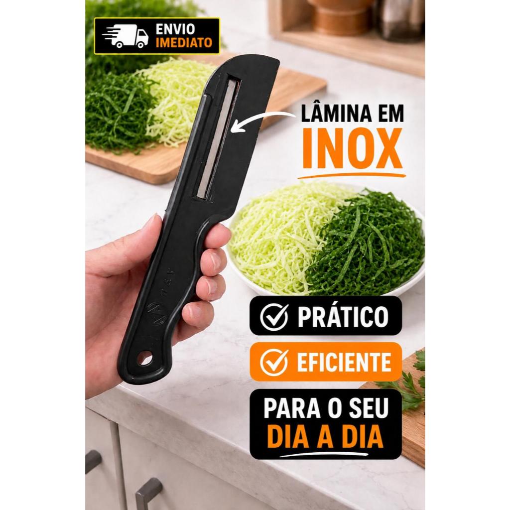Novo Fatiador de Legumes e Verduras Corta Couve Fina Utensílio domésticos Pelasti PROMOÇÃO