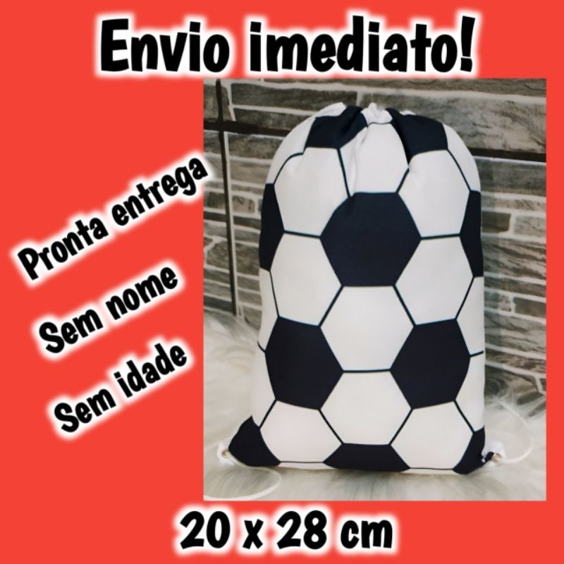 Mochilinhas Bola de Futebol - Várias Cores - Festa Infantil - Saco - Bolsa para Doces - Lembrancinha
