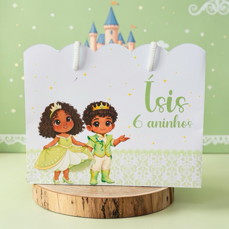 SACOLINHA A PRINCESA E O SAPO👑🐸💚Personalizado |  Sacolinha Nuvem | Lembrancinha | Aniversário Tiana A PRINCESA E O SAPO