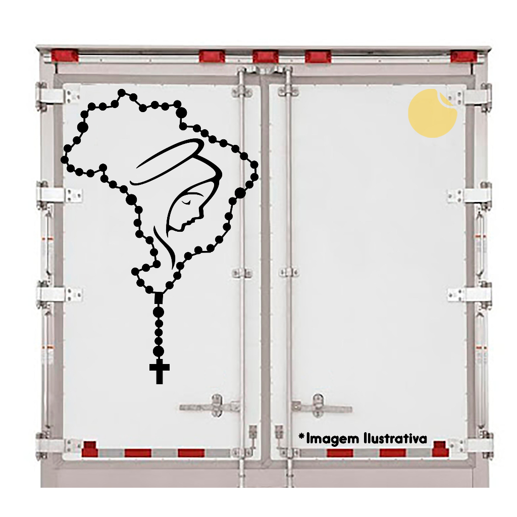 Adesivo Terço Nossa Senhora - 120x70 cm - Caminhão/Parabrisa /Trator /Escavadeira/Maquina Agrícola