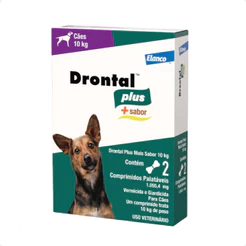 Vermífugo Drontal Plus Carne Cães10kg 2 Comprimidos