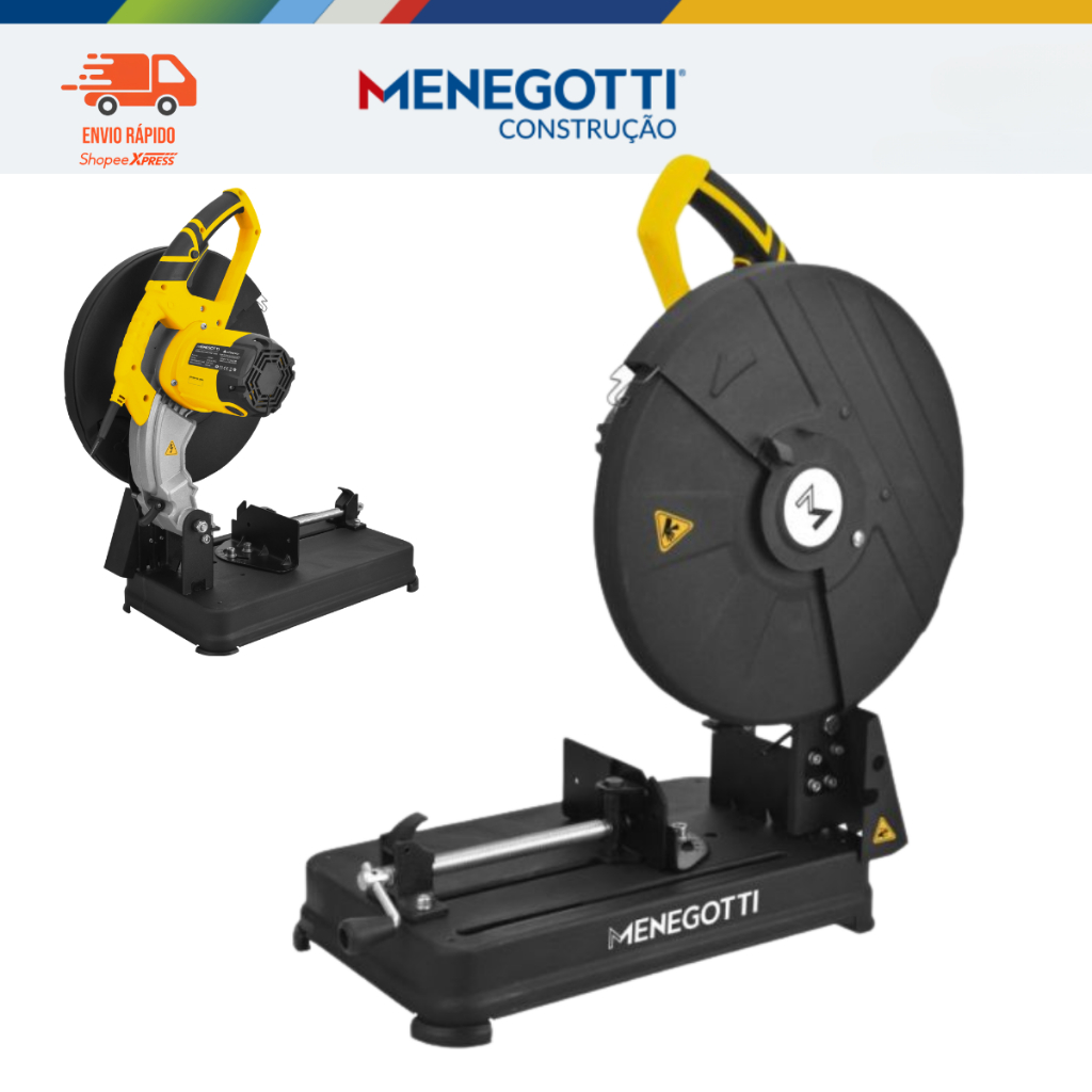Serra Rápida Policorte Portátil 14" 2600W Com Disco De Corte MSC-2600 Menegotti Metal Tubo Esquadria
