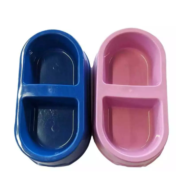 Comedouro Duplo para cães e gatos, plástico Pet Shop Cor sortida