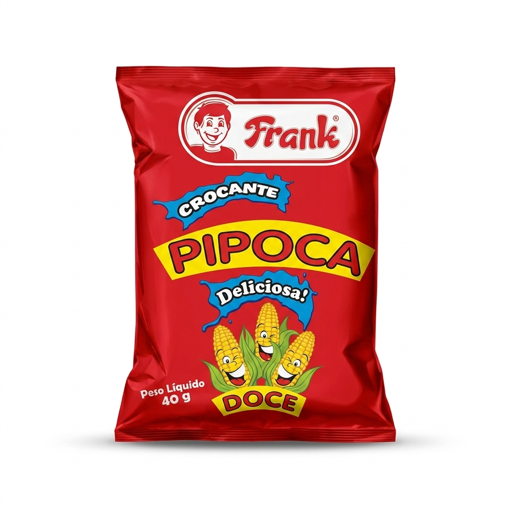 Saco Fardo Pipoca Doce Festa Infantil Saquinho Surpresa Revenda Pipoquinha Lanche Atacado 25un 40g Frank