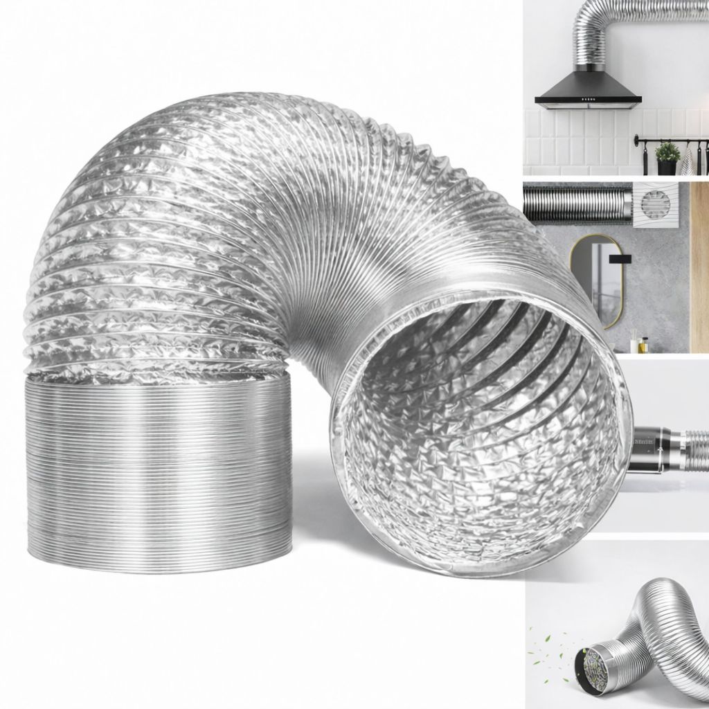 Duto Flexível 150mm 10 Metros Aluminio 06 Pol Ventilação Coifa Exaustor Estufas Cultivador Grow
