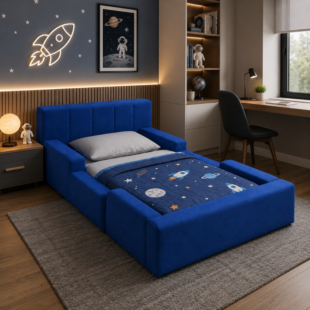 Cama Infantil Montessoriana 100% Em Espuma Estofada Sistema em Velcro Confortável E Segura