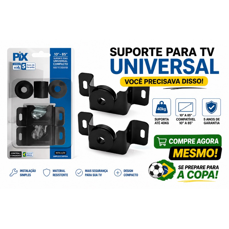 O MAIS VENDIDO,Suporte Tv Fixo Universal 10 A 85 Capacidade 80kg Led Lcd