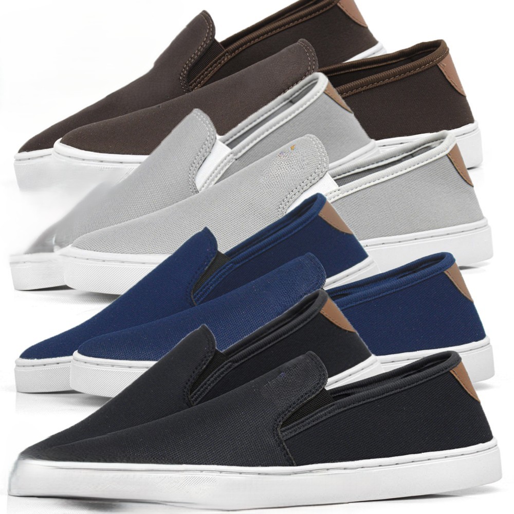 Kit 4 Pares Tênis Masculino Casual Sem Cadarço Premium