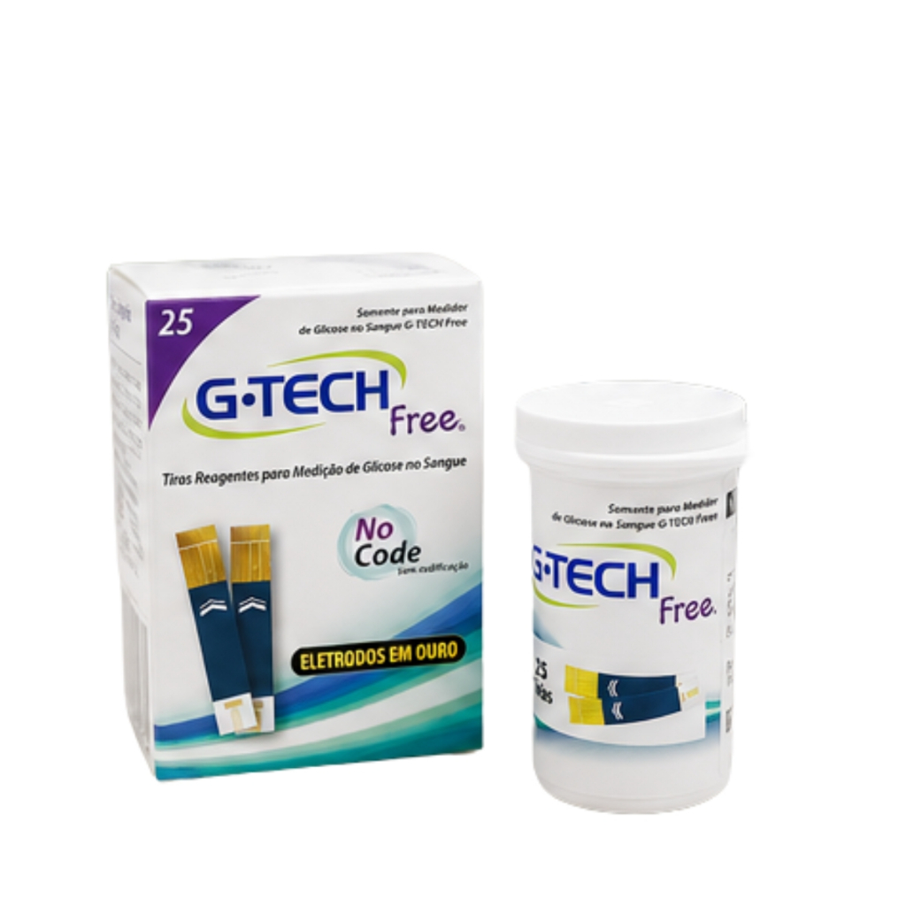 TIRA PARA MEDIÇÃO DE GLICOSE G-TECH FREE COM 25 UNIDADES OU 50 UNIDADES