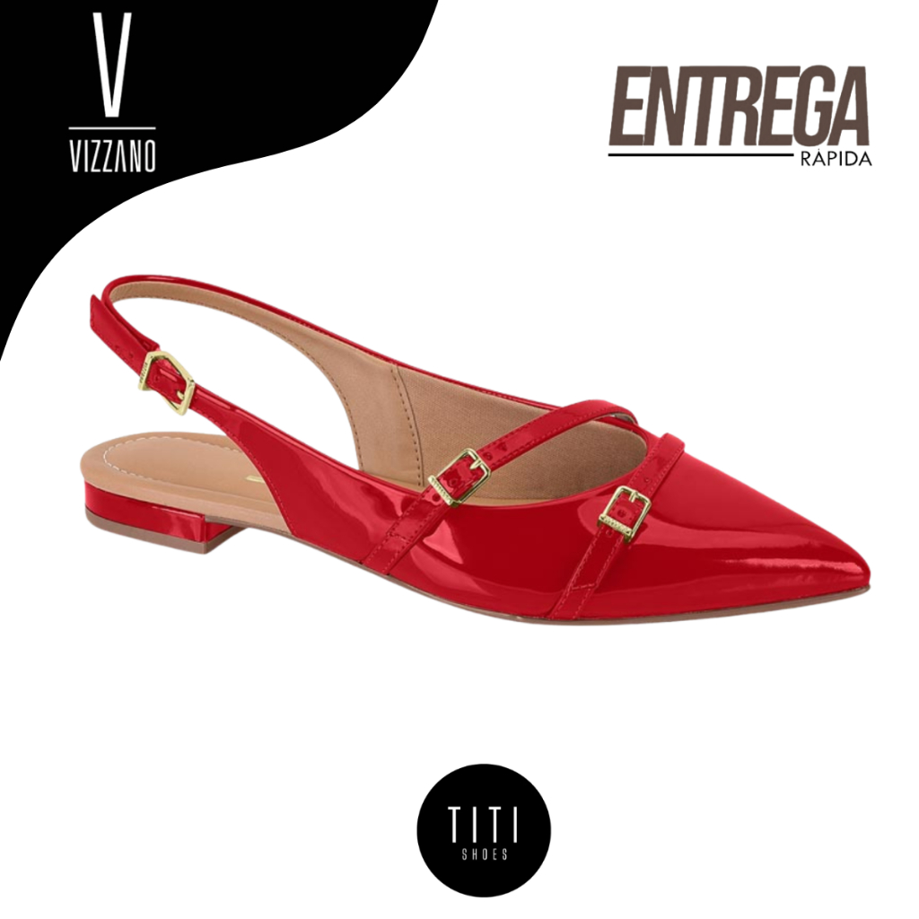Sapatilha Slingback Vizzano Original Bico Fino Social Confortável