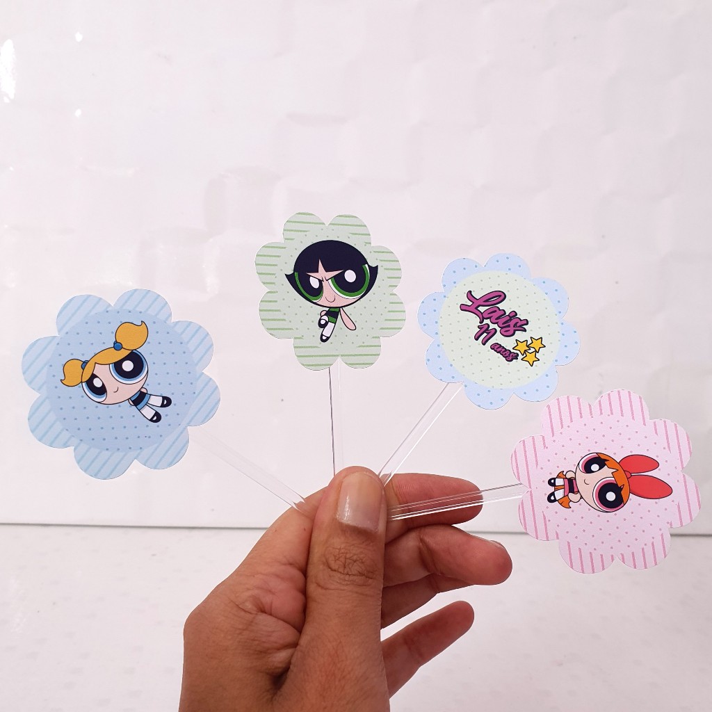 Topper de Doce As Meninas Super Poderosas Personalizado Kit 20 - Festa Infantil Lembrancinha