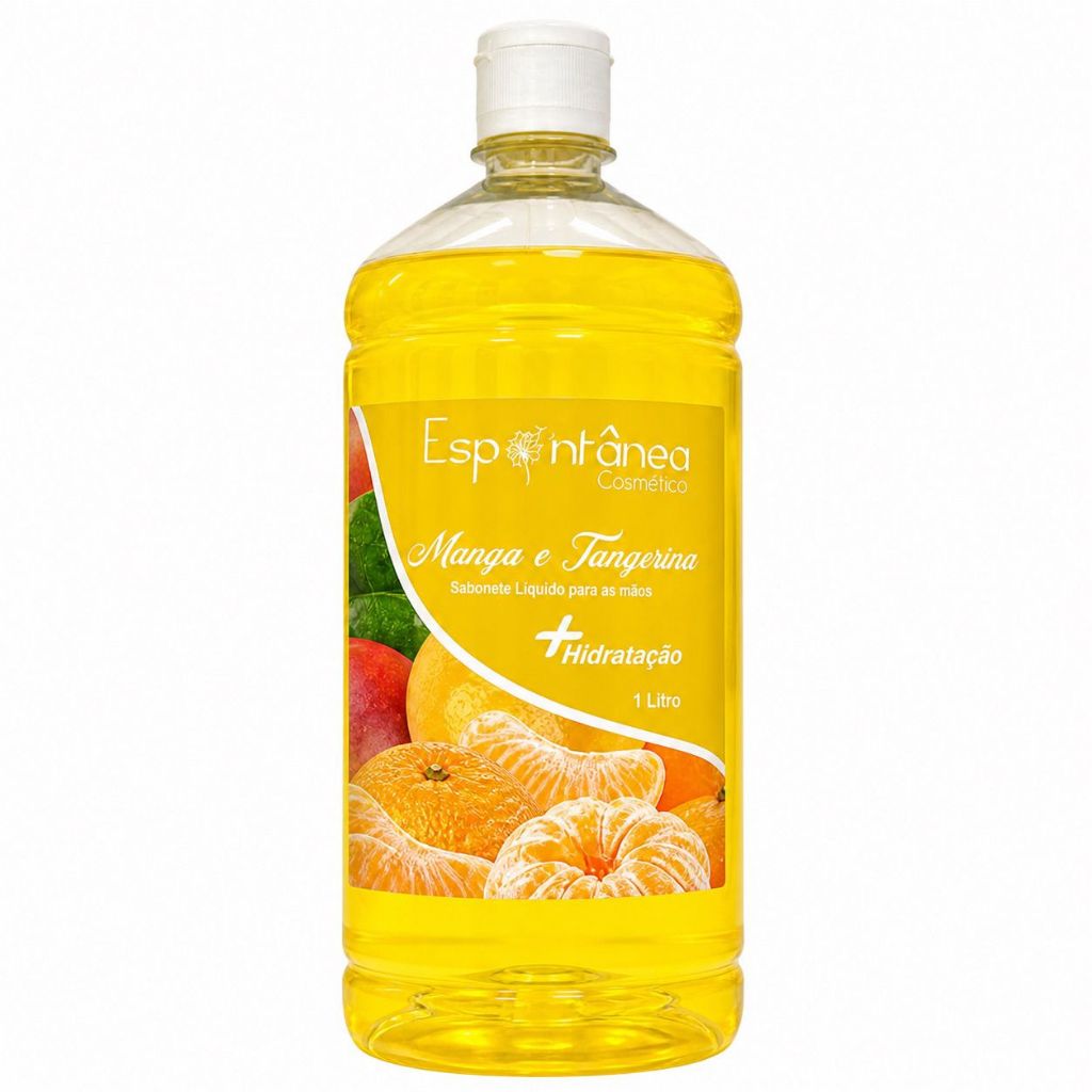 Sabonete Líquido Manga e Tangerina 1 Litro Aloe Vera Premium Alta Viscosidade Hidratante