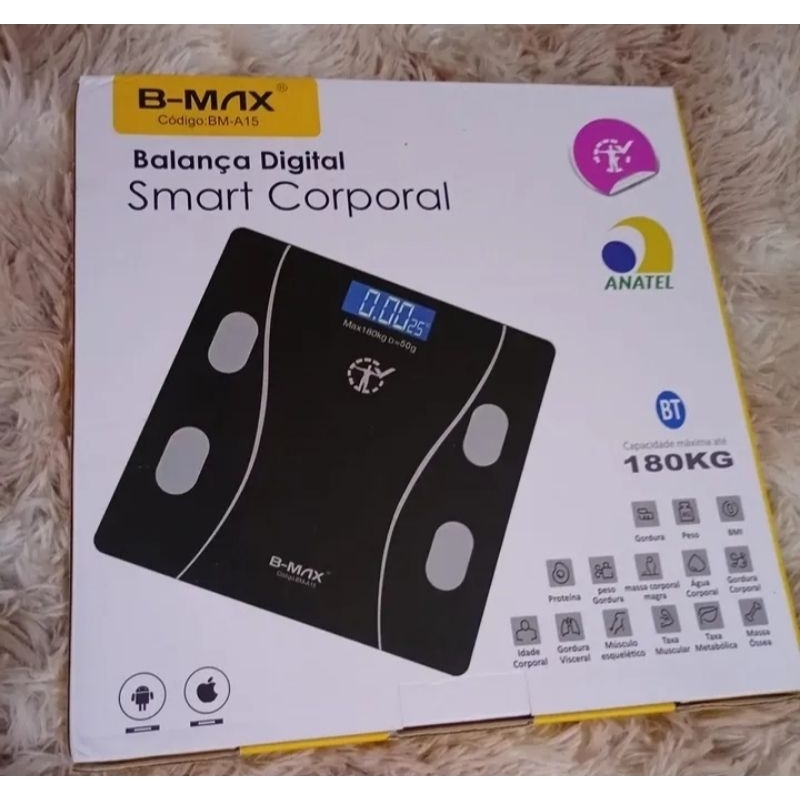 Balança Corporal Digital com Bioimpedância e Monitoramento de 12 Parâmetros