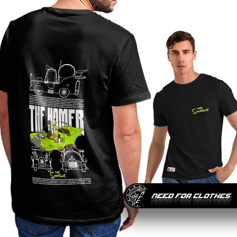 Camiseta The Homer Simpsons Carro Bizarro Clássico Cultura Pop Cartoon Racing Cultura Automotiva