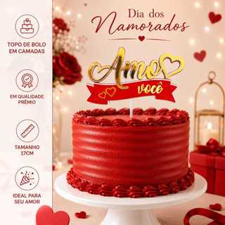 Topo Topper Enfeite de bolo Mêsversário/Aniversário/Tema dia dos Namorados/Amor/Aplique