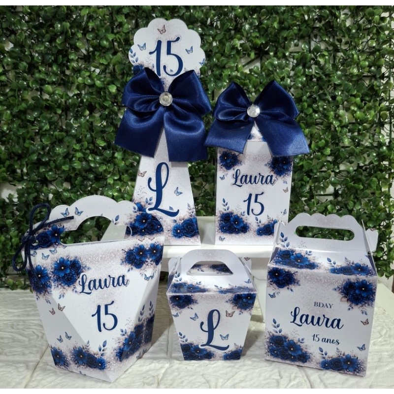 Kit Caixinhas 15 anos, Floral/Borboleta.Lembrancinha Personalizada Aniversário(FAZEMOS TODAS IDADES)