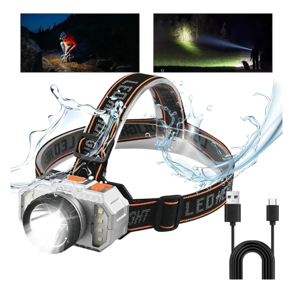 H'maston HW09 800mAh  Lanterna Cabeça Recarregavel Prova Dagua com Led Prova d'água Leve