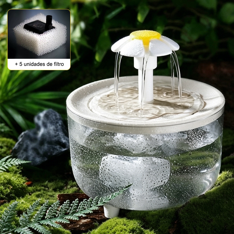 MIW 1.5L Bebedouro Automático Flores Fonte Para Gatos Com Filtro Para Pet Cachorro