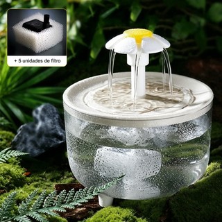 MIW 1.5L Bebedouro Automático Flores Fonte Para Gatos Com Filtro Para Pet Cachorro