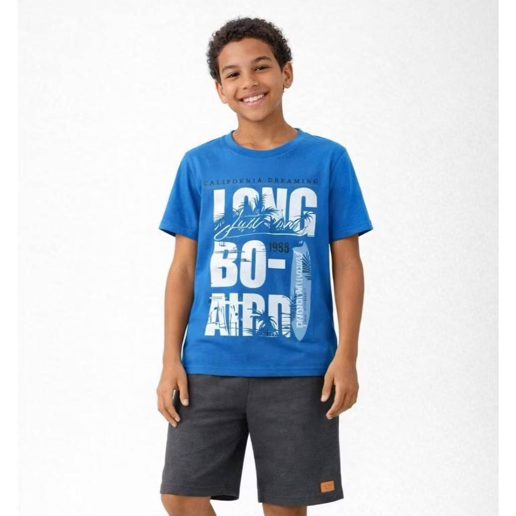 KIT DE 1 CONJUNTO JUVENIL MENINO/MASCULINO VERÃO ESTAMPA SORTIDA CAMISETA + BERMUDA = 1CONJUNTO