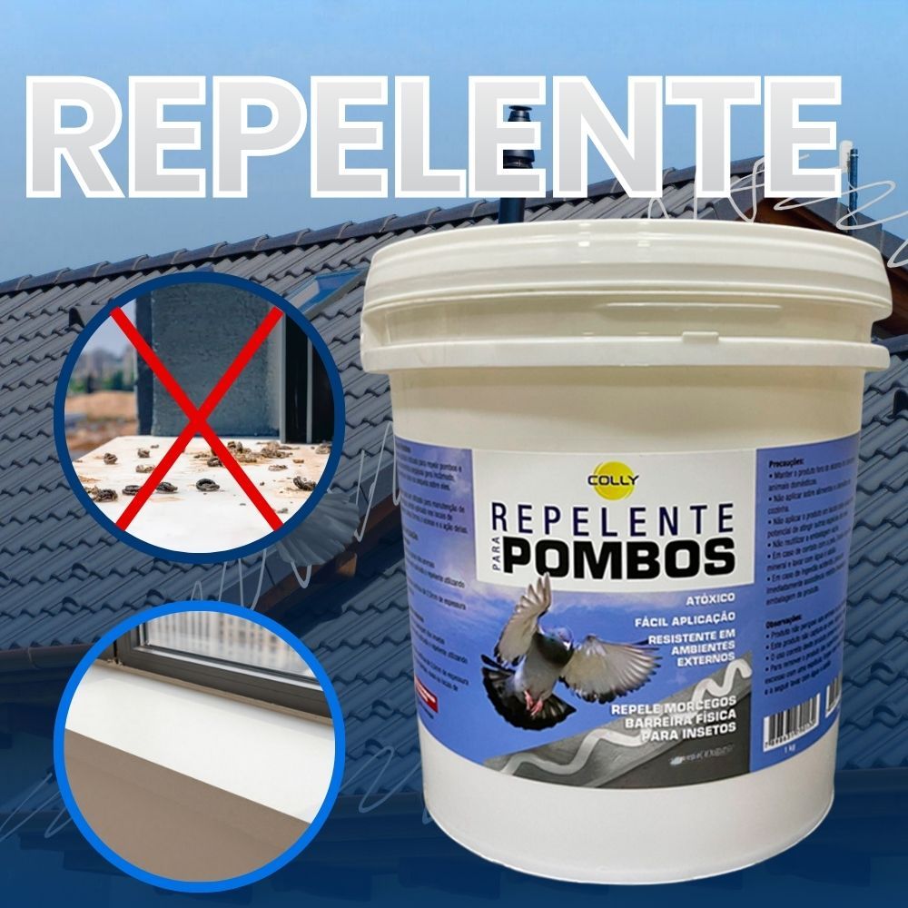 Repelente Pombo Gel Antepombos 1kg - Gel Espanta Morcegos Pombos