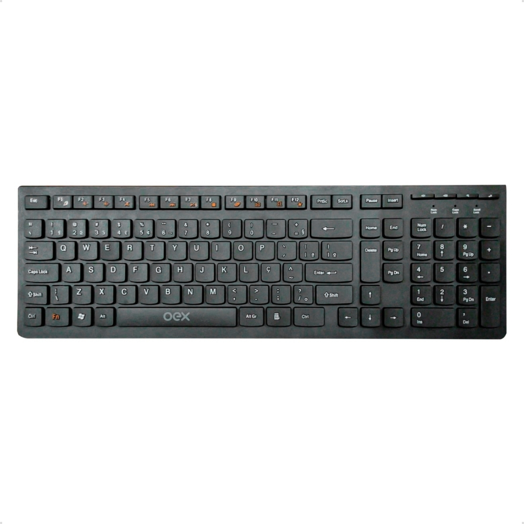 Teclado Multimídia com Fio Flat Oex 104 Teclas Branco