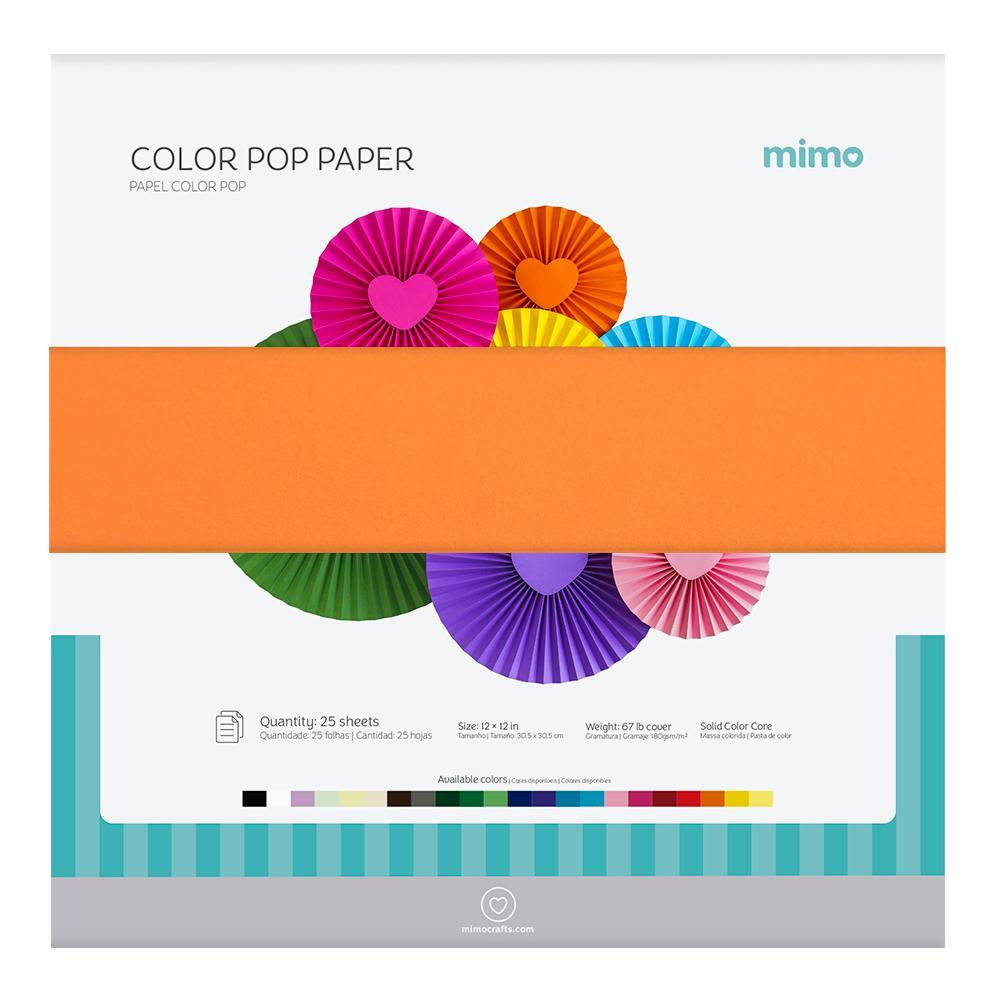Papel Color Pop Laranja Puro Mimo - 30,5 x 30,5 cm - 180 gr - 25 unds