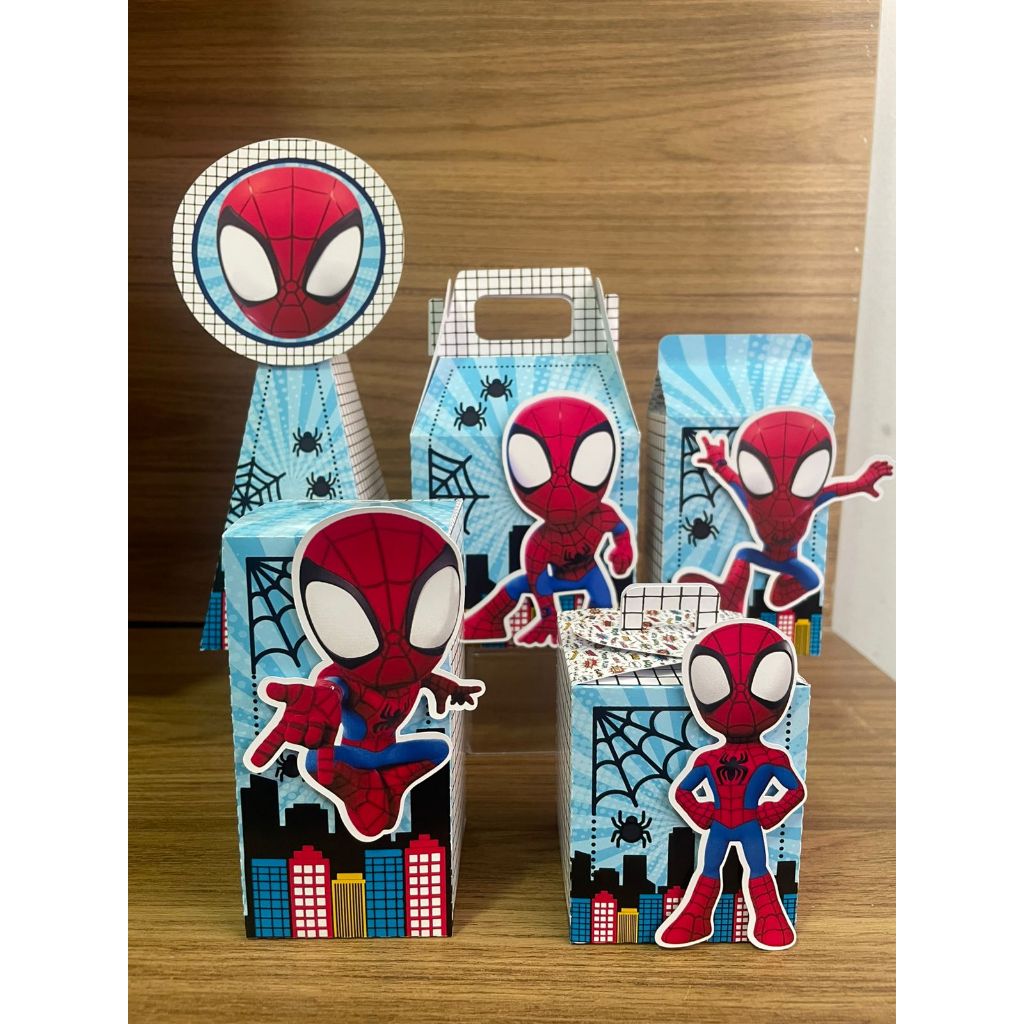 Kit Festa Spidey - Homem Aranha - Caixinhas Personalizadas 3D - Lembrancinha menino - Pegue e monte