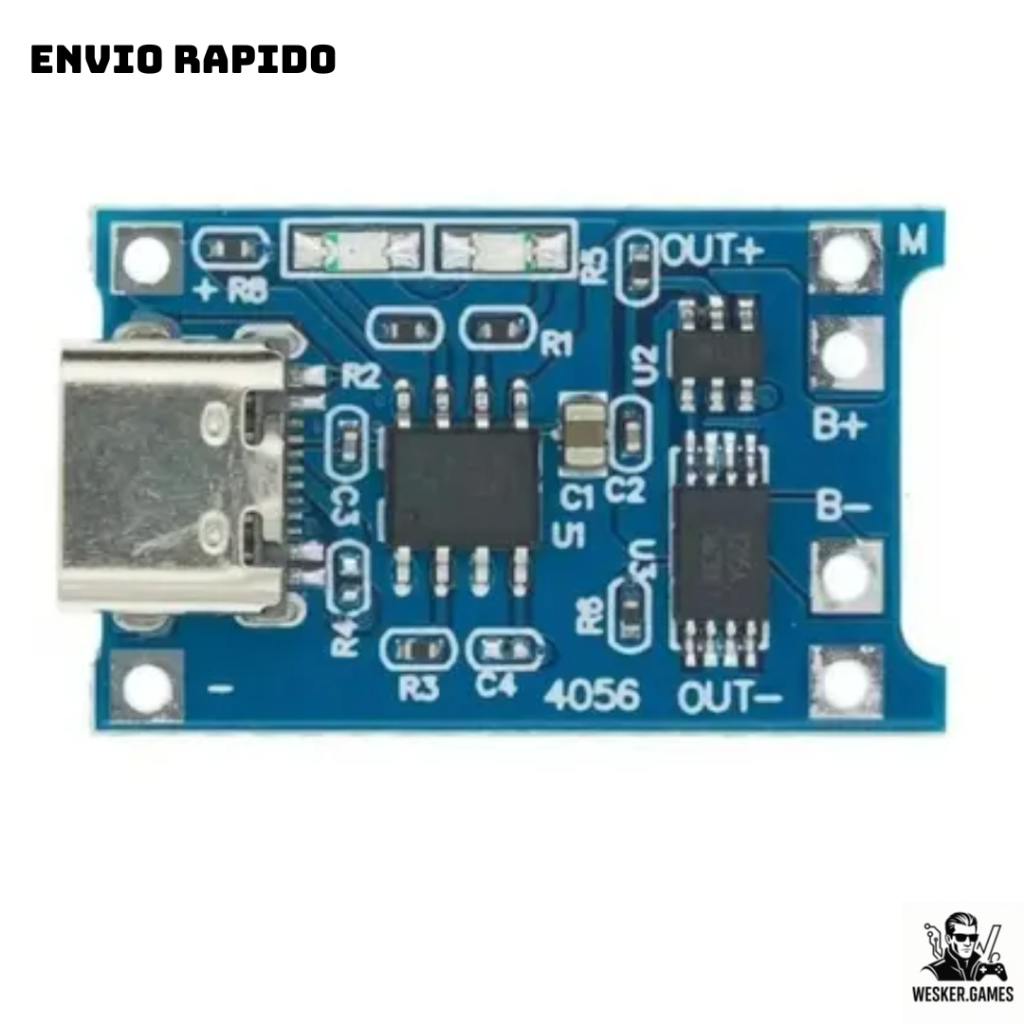 Kit Módulo Carregador de Bateria Usb C 5v 1a 18650 tp4056 Lítio Placa de Carregamento Com Proteção Funções Duplas 1a