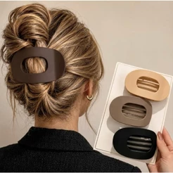 Presilha Prendedor Grampo de Cabelo Feminino Oval Fosco - Design Elegante e Versátil para Todos os Tipos de Cabelo