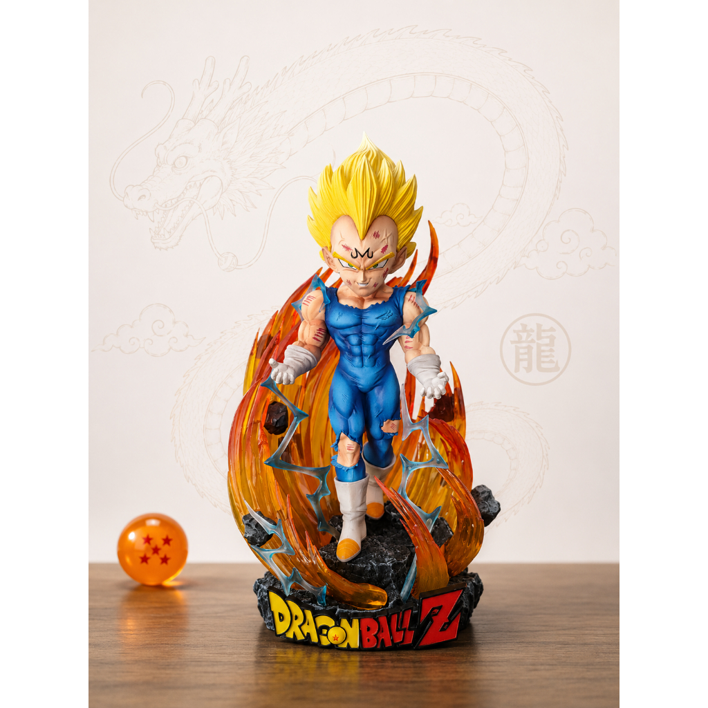 Boneco Majin Vegeta - ACTION FIGURE DRAGON BALL Z - PREMIUM - COLECIONÁVEL ANIME