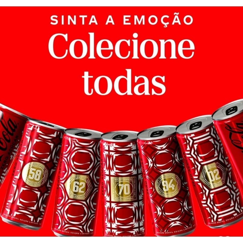 Coca Cola Colecionáveis da Copa do Mundo Edição Limitada Lata 350ml