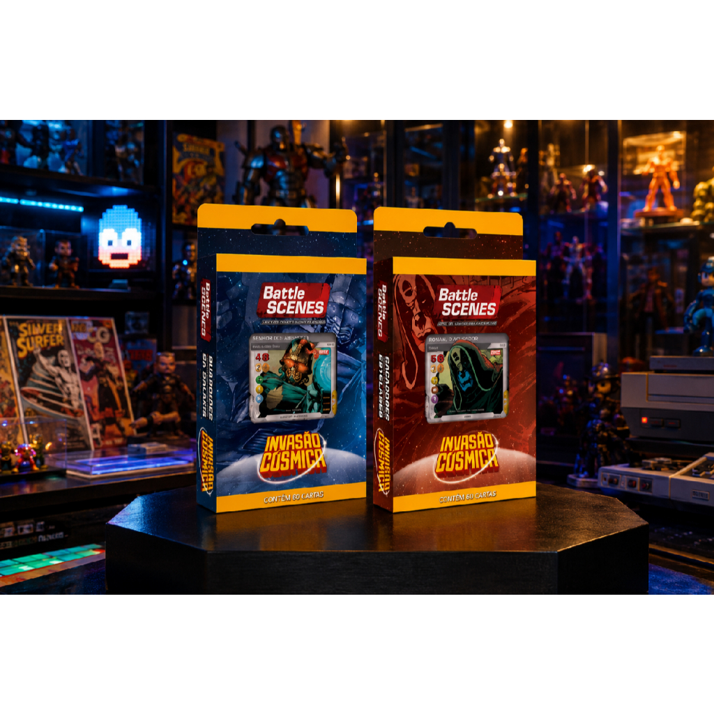 Kit 2 Decks Marvel Battle Scenes Invasão Cósmica Azul + Vermelho 120 Cartas Novo Lacrado Original Copag