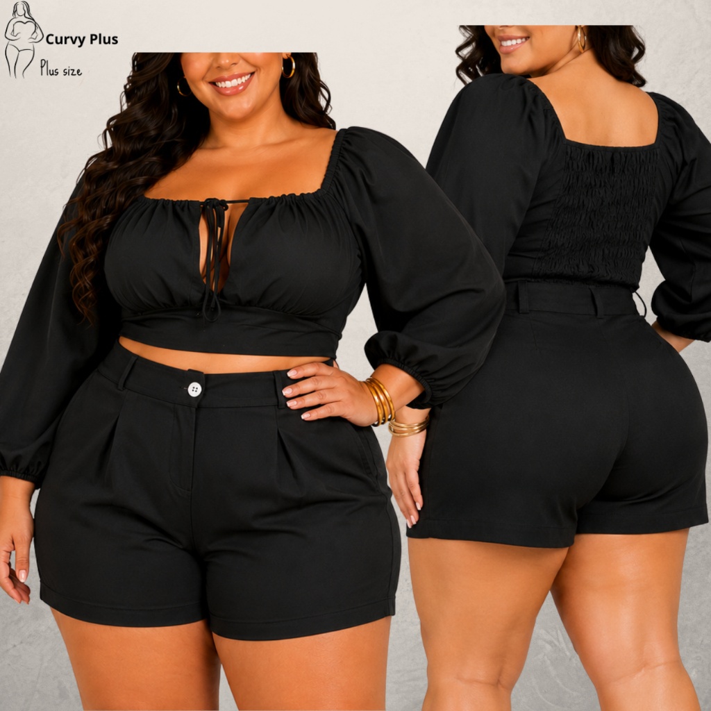 Conjunto Plus Size Feminino Short e Blusa Elegante Social Conjunto Plus Size Feminino Elegante Conjunto Social Plus Size