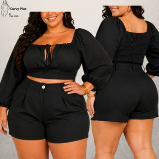 Conjunto Plus Size Feminino Short e Blusa Elegante Social Conjunto Plus Size Feminino Elegante Conjunto Social Plus Size