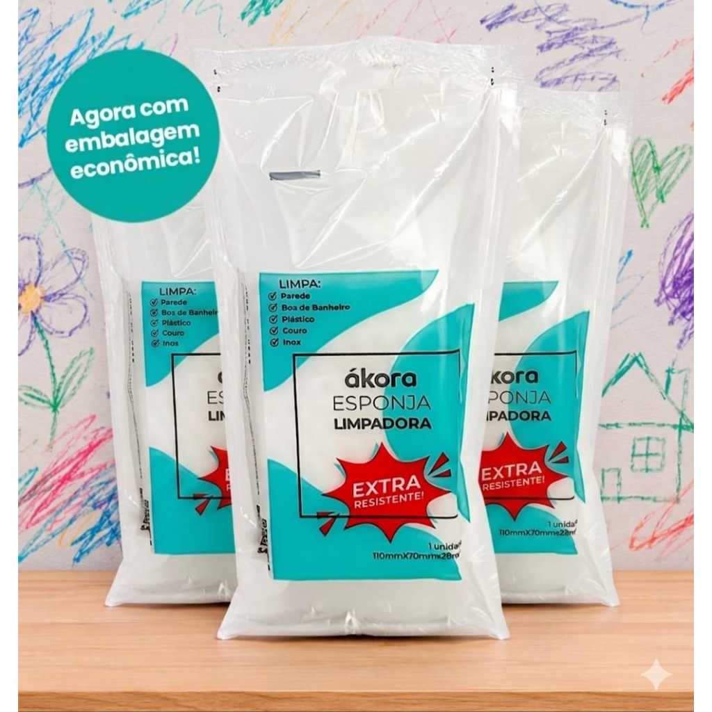 Esponja Mágica Supergreen. Esponja limpadora 3 unidades.