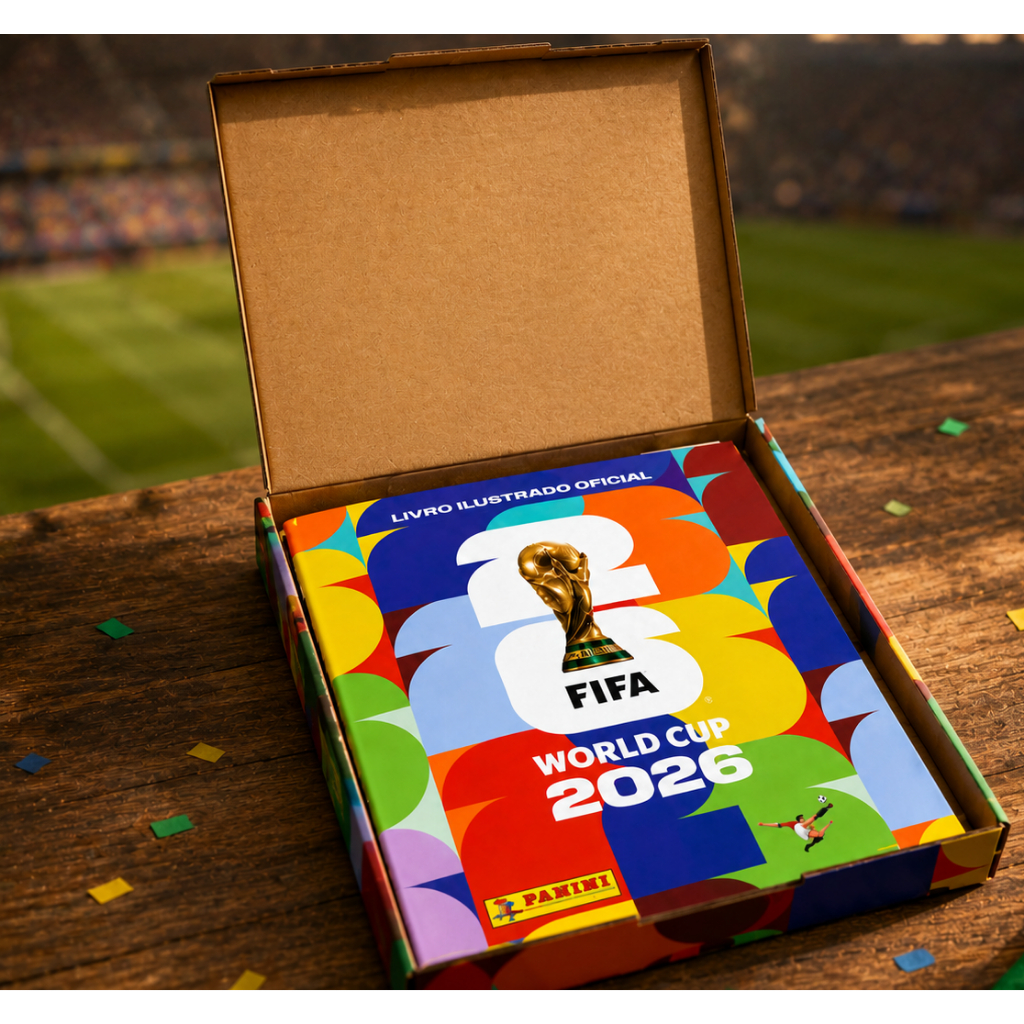 Porta Álbum Copa do Mundo 2026 em MDF Premium | Suporte para Álbum Oficial, Encaixe Perfeito, Organizador Resistente 30x