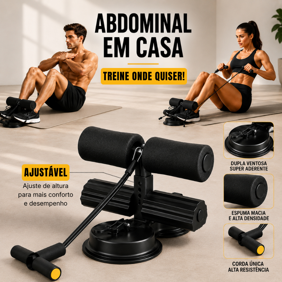 Aparelho Abdominal com Ventosa V2 Super Resistente Unissex Equipamento Treino em Casa Multifuncional