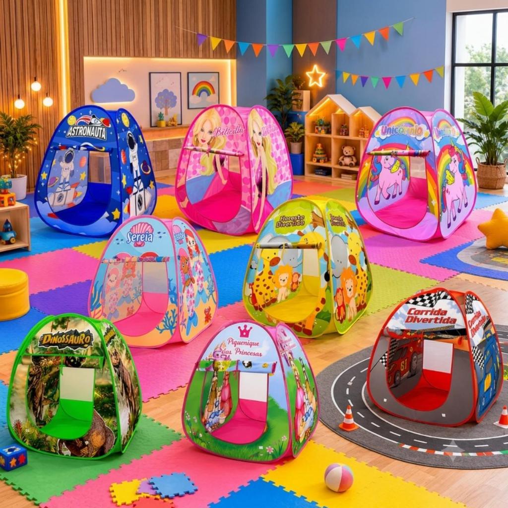 Barraca Infantil Dobrável Tenda ou Toca Divertida Colorida Criança Unissex