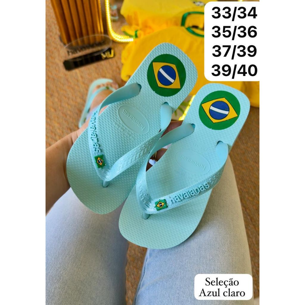 Sandália Chinelo Brasil Copa do 2026 Verde Amarela Torcedor Hexa Seleção Brasileira