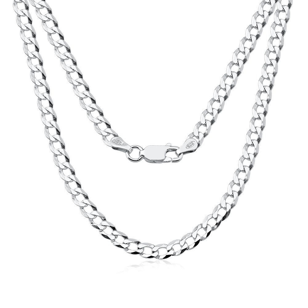 CORRENTE PRATA 925 GRUMET 1x1 ITALIANA 60CM 4,5MM
