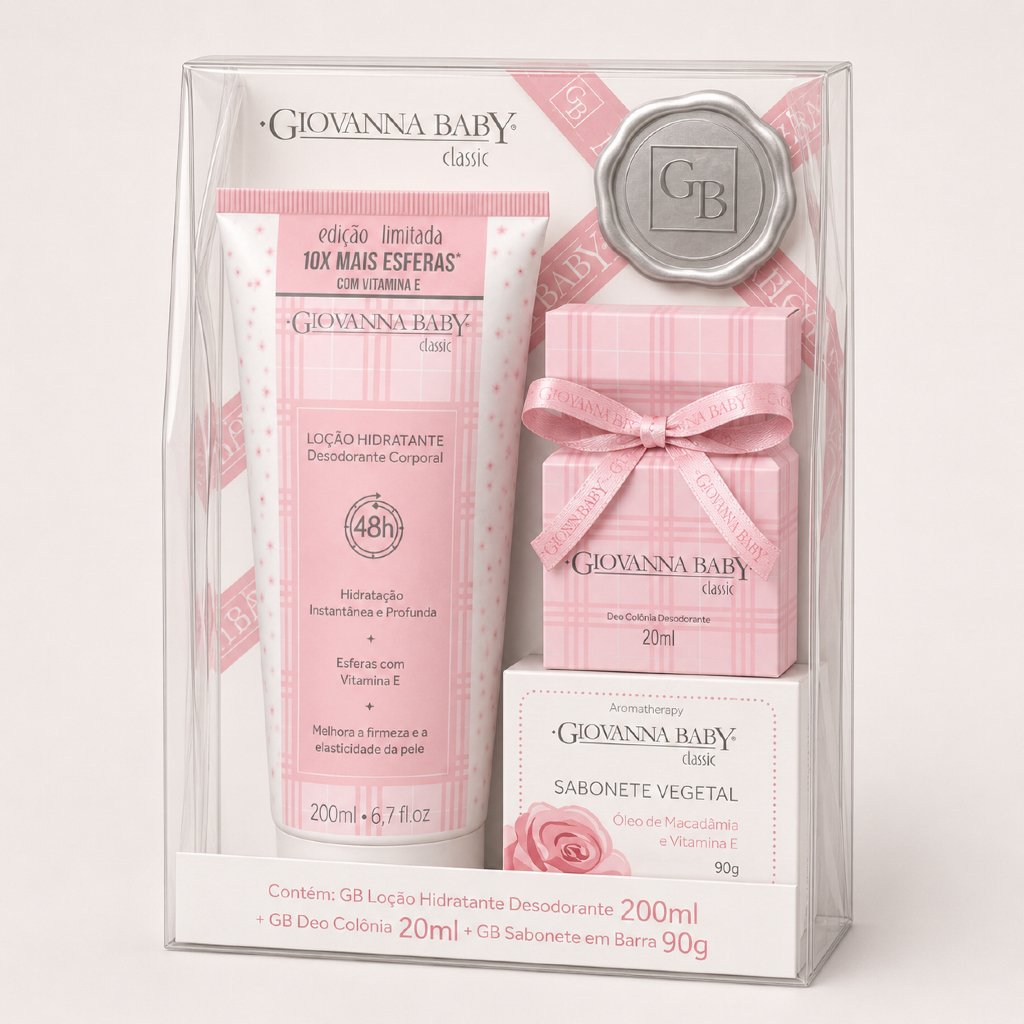 KIT Giovanna Baby Classic [Loção Hidratante Desodorante 200mL + Colonia 20mL + Sabonete Vegetal 90g]