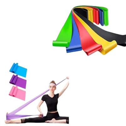 Kit 5 Faixas Elásticas de Resistência Para Exercicíos e Treinamento Funcional como Fisioterapia, Ginástica e Pilates