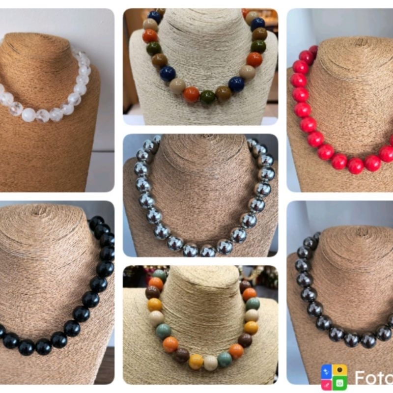 Colar Bola Choker Resina Esfera Feminino