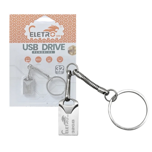Pendrive 32GB com Conteúdo Multimídia 900 Clips (modelo do Pendrive Pode Variar)