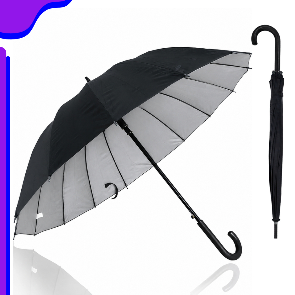 Guarda-Chuva Preto Premium – Proteção UV, Elegante e Impermeável